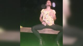 Outdoor sissy clitty play