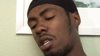 Mature ebony chap in police uniform gets butt coarse fucked by his youthful ally