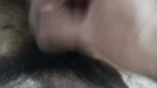 Lascivious curly man wanking in the office