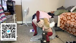Sissy destroyed by vibrator machine
