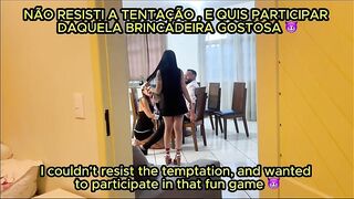 Wife catches spouse having sex with the maid, watches with arousal, and then joins in the fuckfest, participating in a female trio.