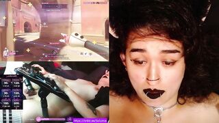 JIZZ FLOW Cute Rock Catgirl Playing Overwatch Transgirl Succubus get so sexually excited from viewer vibes this babe needs to take a break to cum between matches