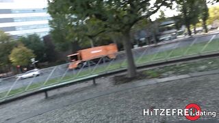 Risky Public Sex: Hawt German Brunette hair mother I'd like to fuck with Fake Breasts