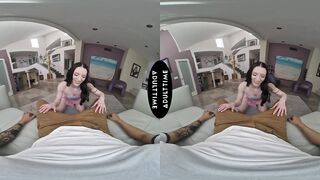 UP CLOSE VR - Charming Small Brunette hair Celestina Blooms Is Longing A CREAMPIE From U - POV