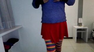 lolass36 In Petticoat, Shlong Thrilled In Mirror Reflection