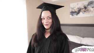 Cutie next door gets grad gift from step-daddy