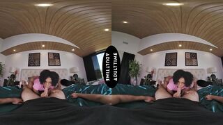 UP CLOSE VR - Wicked Small Brunette hair Addis Fouche Drops Shorts To Wildly Ride Your Large Rod POV