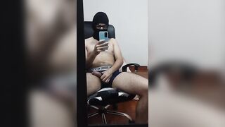 Mirror obsession fuels wild gay masturbation