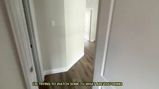 Sneaky Step-bro Cuts A Aperture In My Yoga Panties Behind My Back