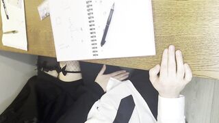 Rock classmate blows me during lesson and entreats to bang her in throne room