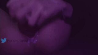 Lewd Pornpuppy Cums From Taking Knotted Sextoy