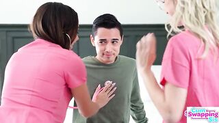 "Play Doctor With Us, Drain Your Full Balls On Our Faces" - Rissa May Jill Kassidy 3some Facial