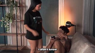 Stepbrother unintentionally shows his dong to his skinny stepsister, and this babe wishes to watch it.
