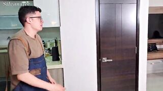 My stepson screws my booty until this guy fills it with cum