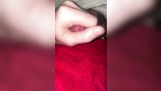 Blowing my New Sexy Load on my Red Underclothing