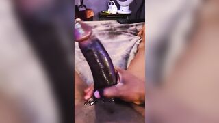 Need to See Large Ebony Shlong Masturbation