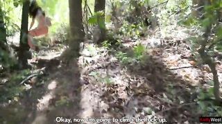 Maniac banged a cutie in the bushes and cummed on her face for a public walk with goo - Cumwalk