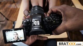 Split-Tongued Emo Cutie Swaps Silence for Her 1st Giant Ebony Shlong