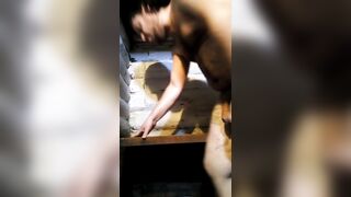 Sexy tattooed homosexual chap masturbating!