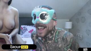 Kinky & Curvy Party Angels Zuzu Enchanting & Lady Gang Blindfolded Foursome – All Group Sex 4K