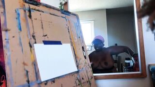 HOT ART VLOG BARE PAINTING- Titty Edition